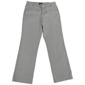 Chaps Striped Pants Size 14 Gray White Cotton Stretch Casual Trousers